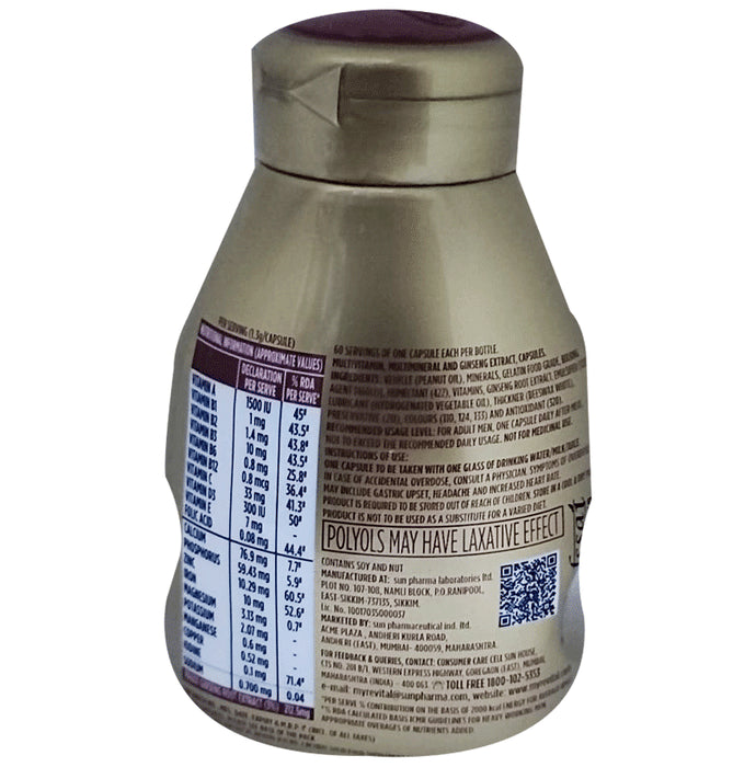 Revital H Men Multivitamin with Calcium, Zinc & Ginseng for Immunity, Strong Bones & Energy