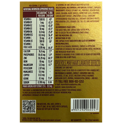 Revital H Men Multivitamin with Calcium, Zinc & Ginseng for Immunity, Strong Bones & Energy