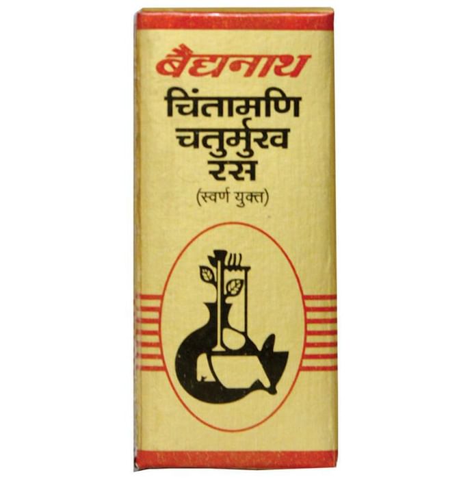 Baidyanath (Nagpur) Chintamani Chaturmukh Ras with Gold - Classic Derma