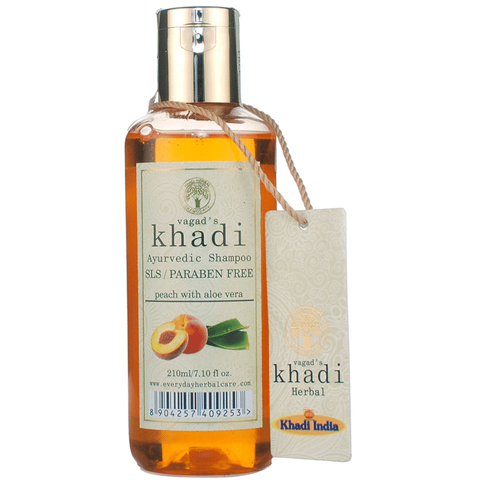Vagad's Khadi Ayurvedic SLS and Paraben Free Peach with Aloe Vera Shampoo - Classic Derma