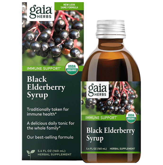 Gaia Herbs Black Elderberry Syrup - Classic Derma
