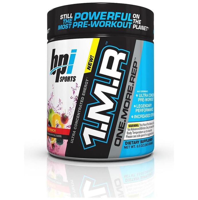 BPI Sports 1MR One More Rep Ultra Concentrated Energy Supplement Powder Fruit Punch - Classic Derma