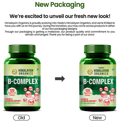 Himalayan Organics B-Complex for Energy & Brain Health | Veg Tablet