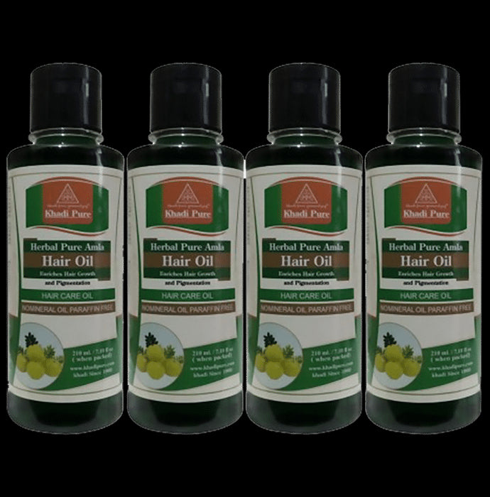 Khadi Pure Herbal Ayurvedic Pure Amla Hair Oil (210ml Each) - Classic Derma