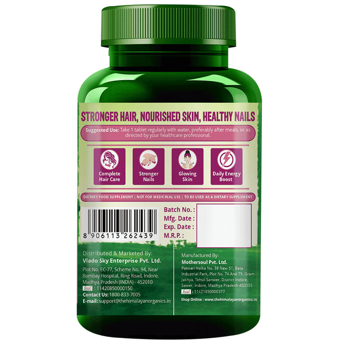 Himalayan Organics Biotin 10000mcg | With Keratin, Amino Acids & Multivitamin for Healthy Hair, Skin & Nails | Veg Tablet