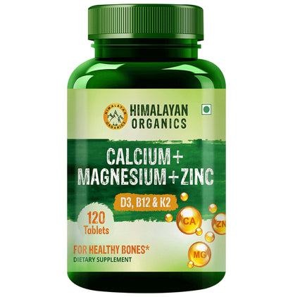 Himalayan Organics Calcium + Magnesium + Zinc | With Vitamin D3 & B12 for Healthy Bones | Tablet - Classic Derma