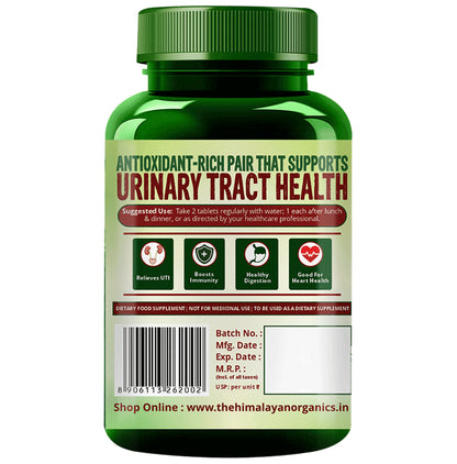Himalayan Organics D-Mannose+Cranberry | Vegetarian Tablet for Urinary Tract Health Tablet
