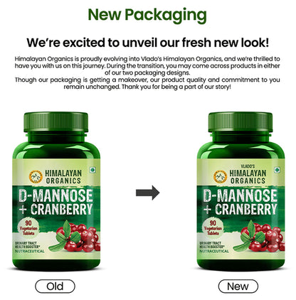 Himalayan Organics D-Mannose+Cranberry | Vegetarian Tablet for Urinary Tract Health Tablet