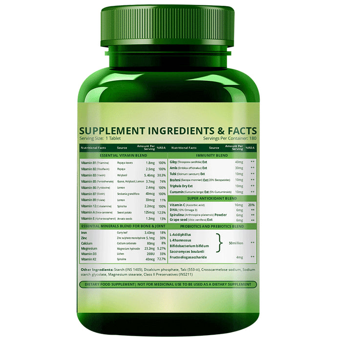 Himalayan Organics Immunity Multivitamin with Probiotics for Digestion & Gut Health | Veg Tablet