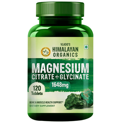 Himalayan Organics Magnesium Citrate+Glycinate for Bone & Muscle Health | Tablet - Classic Derma