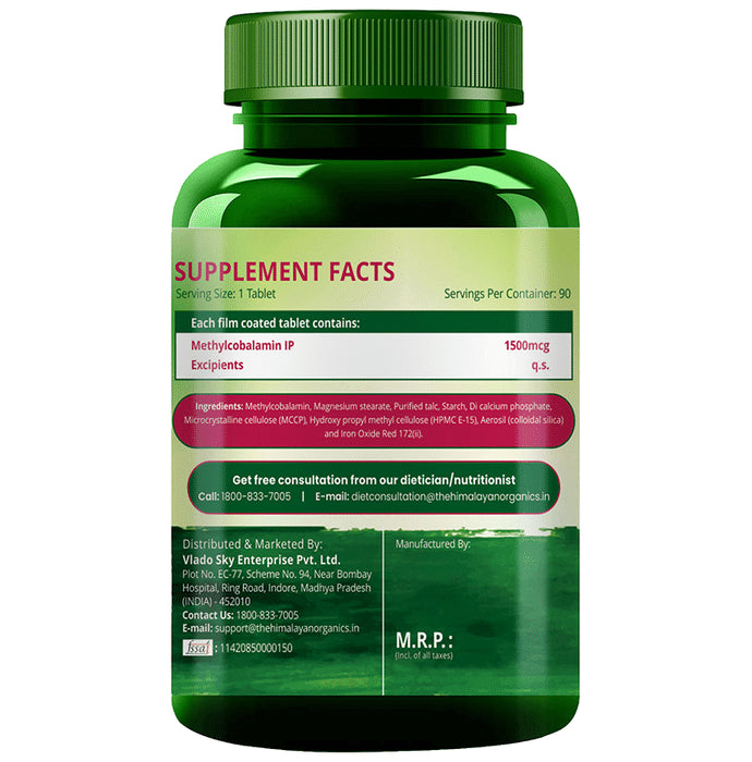 Himalayan Organics Methyl Cobalamin Vitamin B12 Tablet
