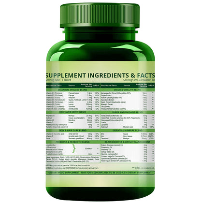 Himalayan Organics Multivitamin with Probiotics for Energy & Digestion | Tablet