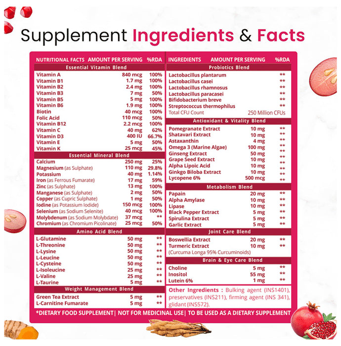 Himalayan Organics Multivitamin with Probiotics for Women | Veg Tablet for Skin, Digestion, Energy & Gut Health for Women