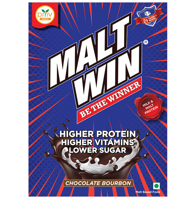 Maltwin Drink for Kids - 100% Barley Malt & Milk for Growth & Immunity Powder Chocolate Bourbon - Classic Derma