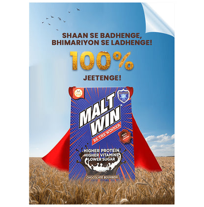 Maltwin Drink for Kids - 100% Barley Malt & Milk for Growth & Immunity Powder Chocolate Bourbon