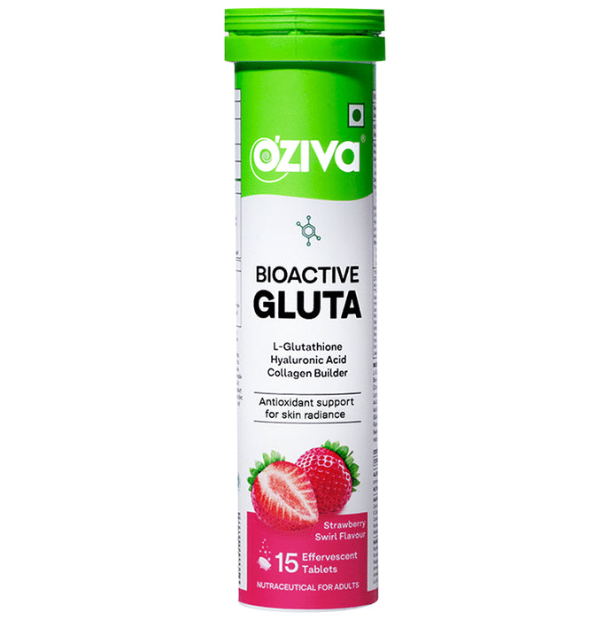 Oziva Bioactive Gluta Effervescent Tablets (15 Each) Strawberry Swirl - Classic Derma