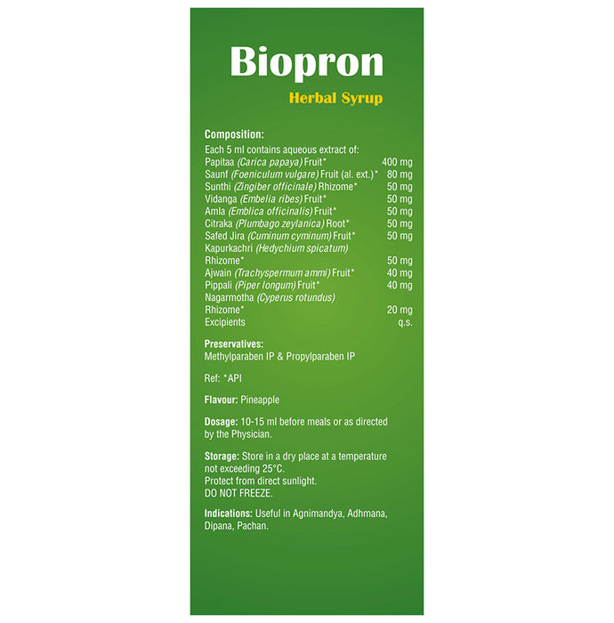 Leeford Biopron Appetite Stimulant Herbal Syrup Pineapple
