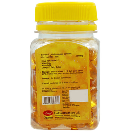 Leeford Codvel Cod Liver Oil Capsule | With Vitamin A, Vitamin D & Omega 3 for Brain Health