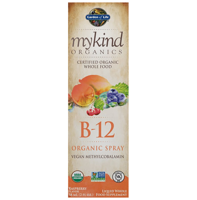 Garden of Life Mykind B-12 (Vegan Methycobalamin) | Organic Spray for Energy, Metabolism & Heart - Classic Derma