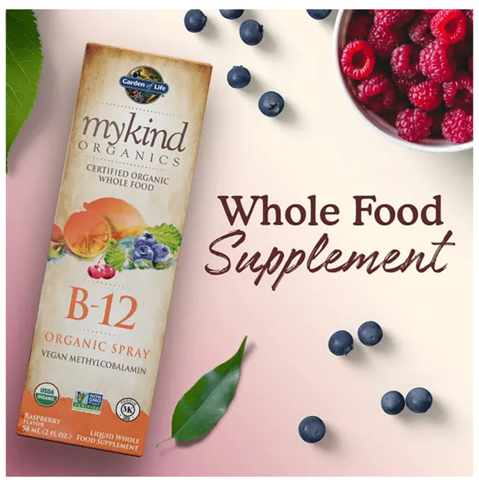 Garden of Life Mykind B-12 (Vegan Methycobalamin) | Organic Spray for Energy, Metabolism & Heart