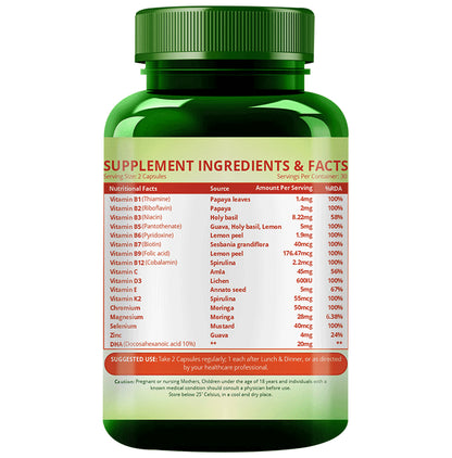 Himalayan Organics Plant Based Multivitamin Omega 3 Vegetarian Capsule