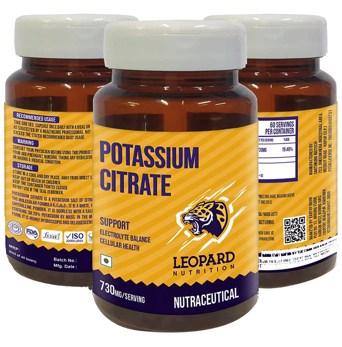 Leopard Nutrition Potasium Citrate 730mg Capsule