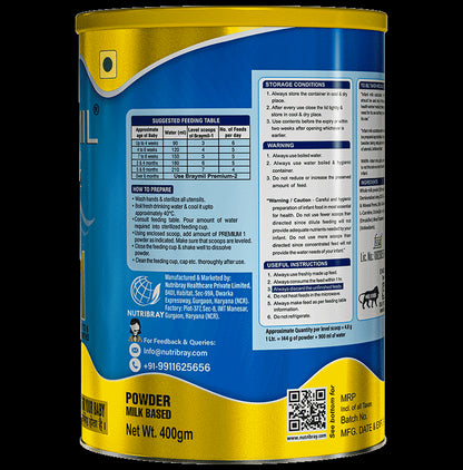 Braymil Premium Infant Formula 1 for Up to 6 Months Powder
