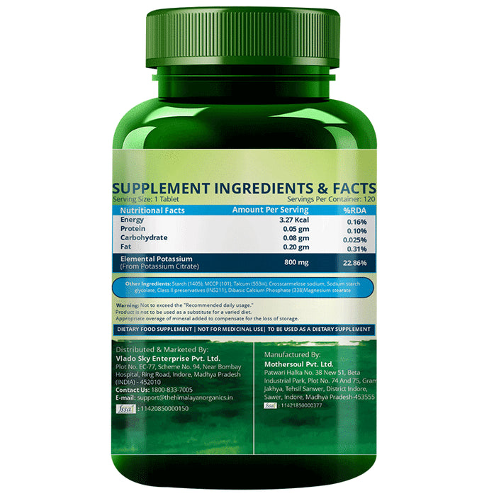 Himalayan Organics Potassium Citrate 800mg | Controls Uric Acid Formation | Tablet