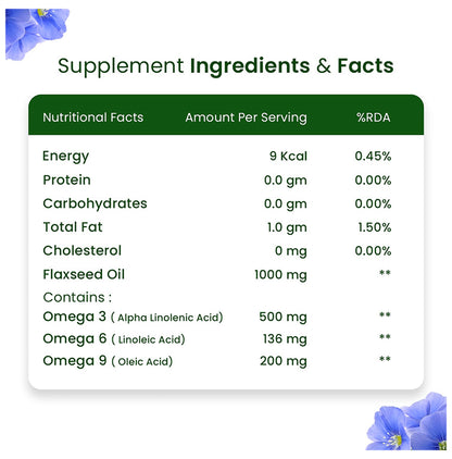 Himalayan Organics Vegan Omega 3-6-9 | Vegetarian Capsule for Eyes, Joints & Heart