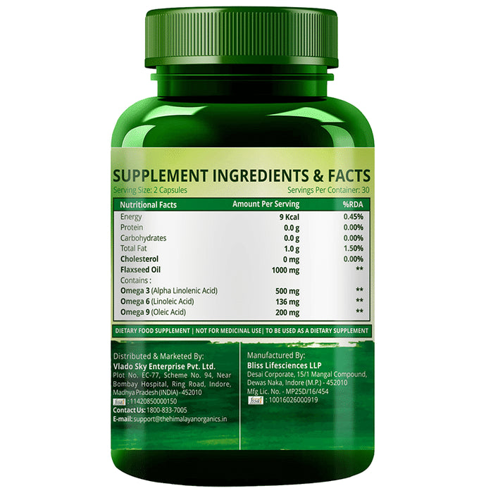 Himalayan Organics Vegan Omega 3-6-9 | Vegetarian Capsule for Eyes, Joints & Heart