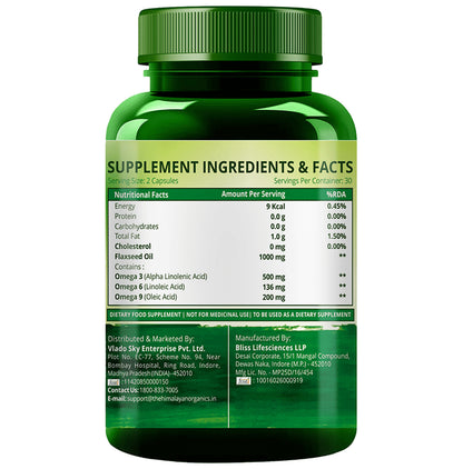 Himalayan Organics Vegan Omega 3-6-9 | Vegetarian Capsule for Eyes, Joints & Heart