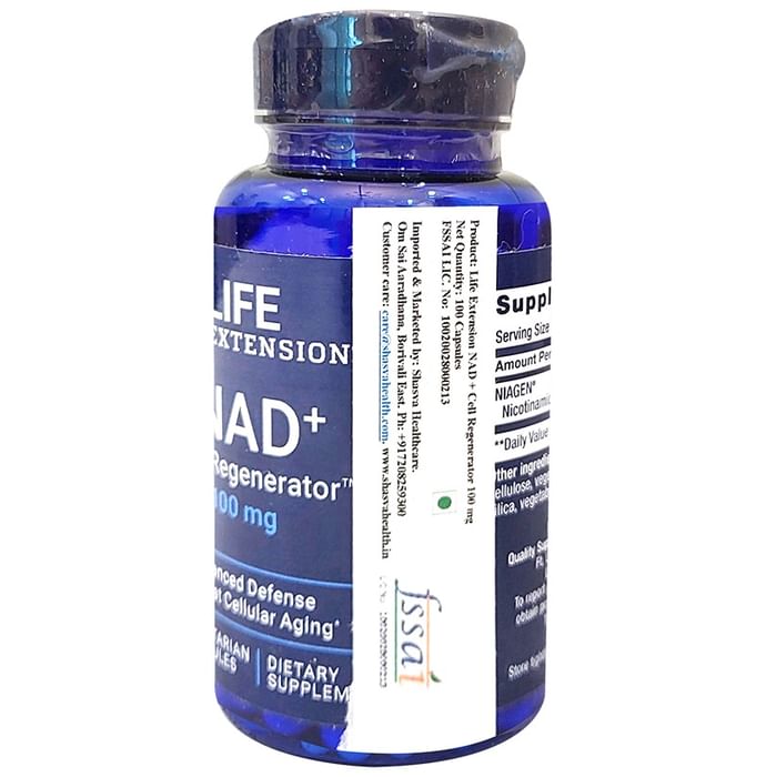 Life Extension NAD+ Cell Regenerator 100mg Vegetarian Capsule | Protects Against Cellular Ageing