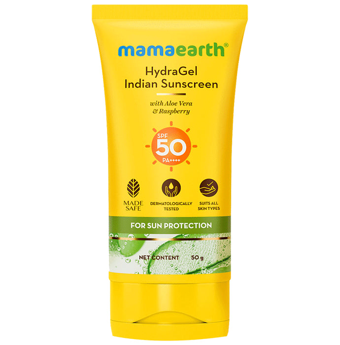 Mamaearth Indian Sunscreen | Paraben & Silicon-Free | Hydragel SPF 50 - Classic Derma