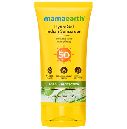 Mamaearth Indian Sunscreen | Paraben & Silicon-Free | Hydragel SPF 50 - Classic Derma