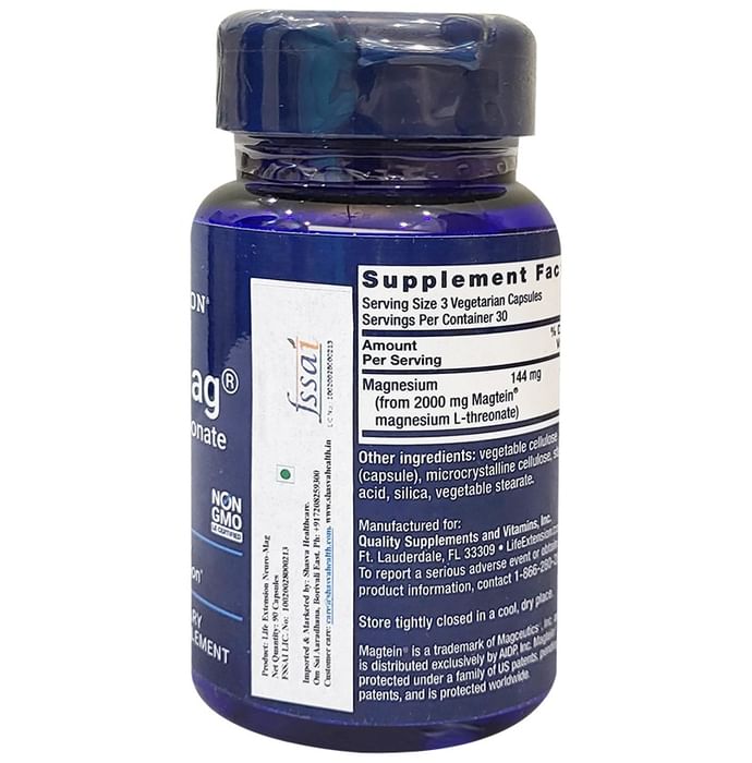 Life Extension Neuro-Mag Vegetarian Capsule | Enhances Memory & Cognitive Functions