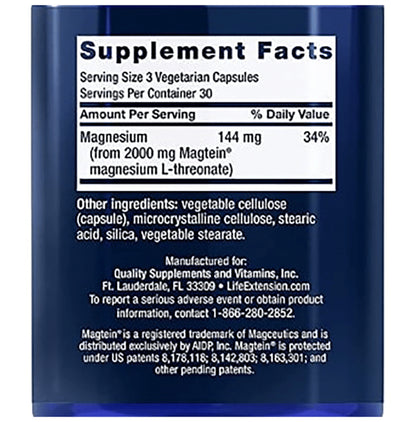 Life Extension Neuro-Mag Vegetarian Capsule | Enhances Memory & Cognitive Functions