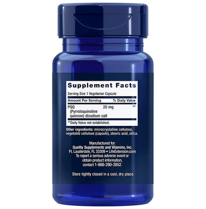 Life Extension Pqq 20mg Vegetarian Capsule