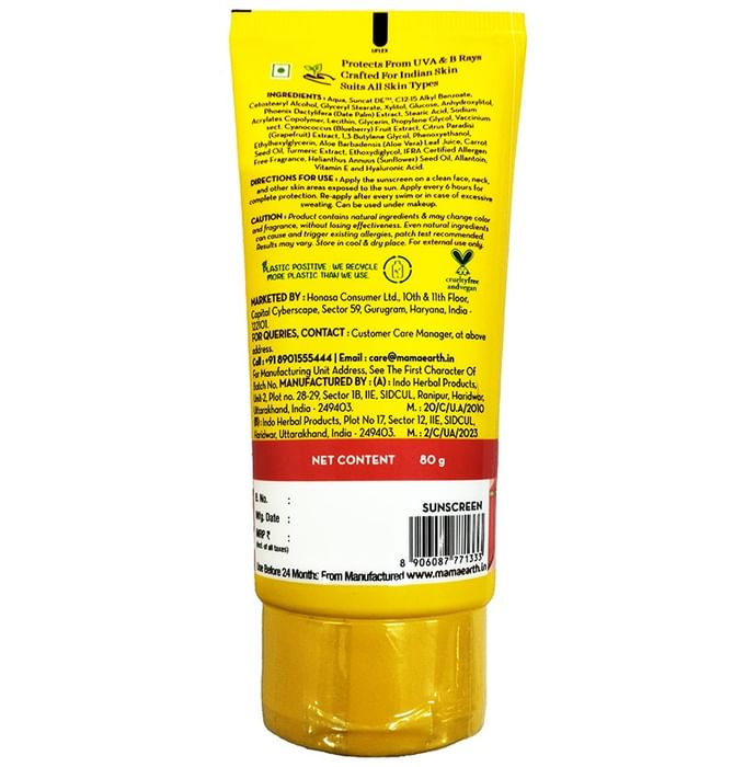 Mamaearth Indian Sunscreen | Paraben & Silicon Free | Ultra Light SPF 50