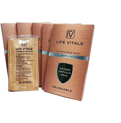 Life Vitals 3 Layer Protection Copper Face Mask