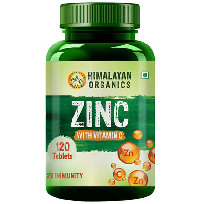 Himalayan Organics Zinc with Vitamin C Tablet for Skin Health, Immunity & Antioxidant Support - Classic Derma