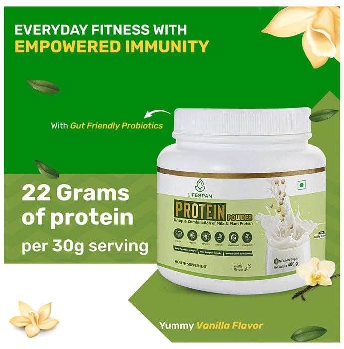 Lifespan Protein Powder | Plant Based Pea|Multivitamin| Vanilla