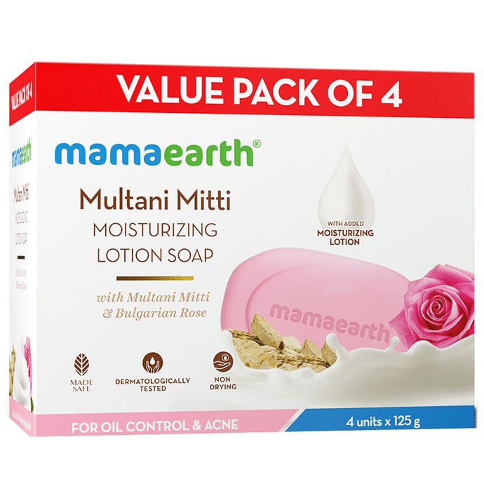 Mamaearth Multani Mitti Moisturizing Lotion Soap (125gm Each) - Classic Derma