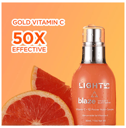 Light Up Blaze Vitamin C Glow Serum for Glowing Skin | Fades Pigmentation & Dullness | Vitamin C, Hyaluronic Acid & Alpha Arbutin