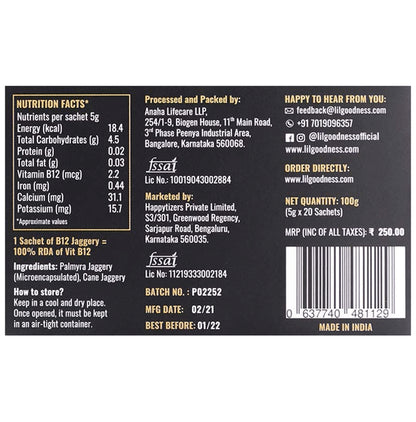 Lil Goodness Vitamin B12 Jaggery Sachet (5gm Each)