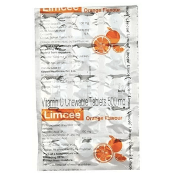 Limcee Vitamin C Chewable Tablet | Flavour Orange