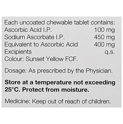 Limcee Vitamin C Chewable Tablet | Flavour Orange