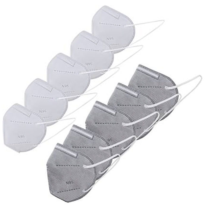 Lioncrown 5 Layer Reusable,Washable Outdoor Anti-Pollution, Dust Face Mask 5 White & 5 Grey - Classic Derma