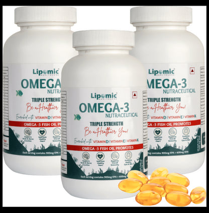 Lipomic Healthcare Omega 3 Fish Oil Triple Strength Softgel (60 Each) - Classic Derma