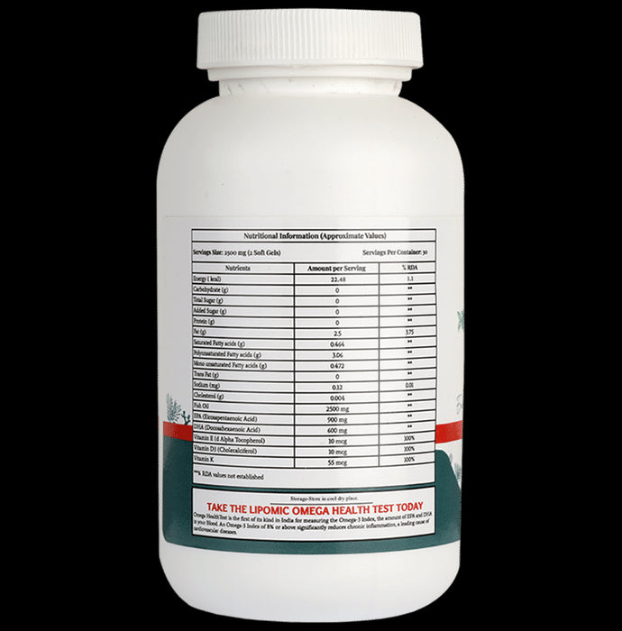 Lipomic Healthcare Omega 3 Fish Oil Triple Strength Softgel (60 Each)