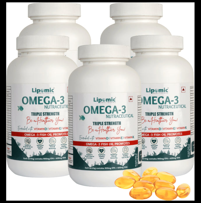 Lipomic Healthcare Omega 3 Fish Oil Triple Strength Softgel (60 Each) - Classic Derma